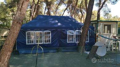 roulotte più veranda più cucinotto gazebo blu 