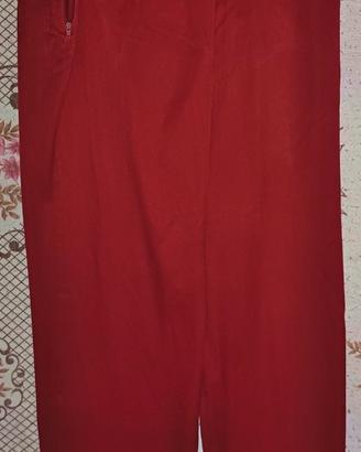 Pantaloni rossi eleganti a vita alta