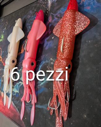 6 Pezzi Calamari artificiali in silicone + Assist