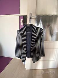blazer blu a righe