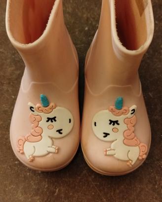 stivali pioggia bimba unicorno