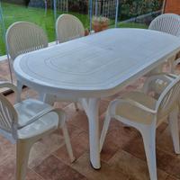 Tavolo giardino allungab. Grand Soleil con 6 sedie