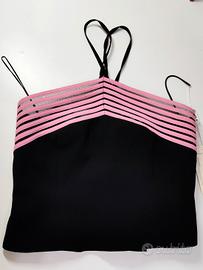 Corsetto nero rosa 48 ita - nuovo