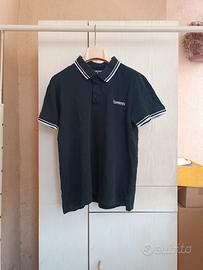 Lambretta Twin Tipped Polo Casual Moda Retro Black