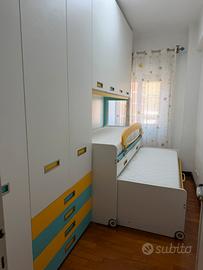 Cameretta completa 2 letti armadio e scrivania