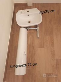 Lavandino bagno + colonna +sifone