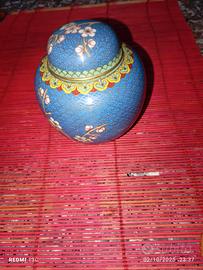 Vaso di zenzero cinese antico in cloisonné 