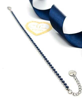 Bracciale Tennis blu Zirconi Acciaio Uomo