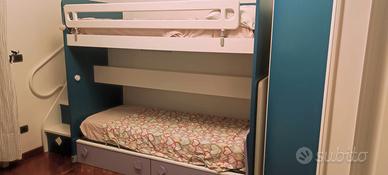 Letto a soppalco scorrevole colombini