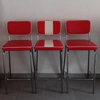 TRE SGABELLI  DA BAR, STILE ANNI 50