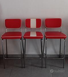 TRE SGABELLI  DA BAR, STILE ANNI 50