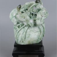Antica scultura in giada naturale dushan Cina 1900
