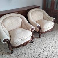 salotto in stoffa bianca 