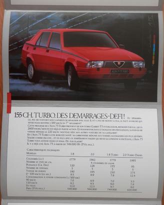 Alfa Romeo 33, 75, Spider, Sprint - depliant 1987