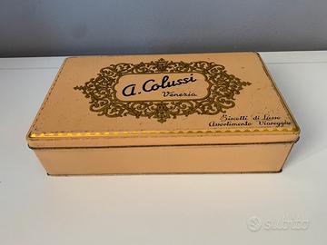 Scatola di latta Colussi vintage