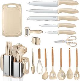RAXCO Set di coltelli da cucina con blocco, 18 pez