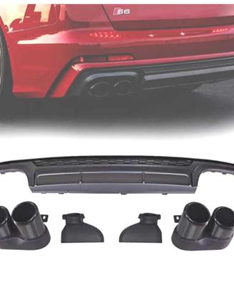 DIFFUSORE AUDI A6 S LINE 18-22 LOOK S6 + TERMINALI