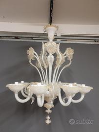 lampadario in vetro di murano a 8 punti luce 