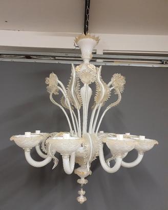 lampadario in vetro di murano a 8 punti luce 