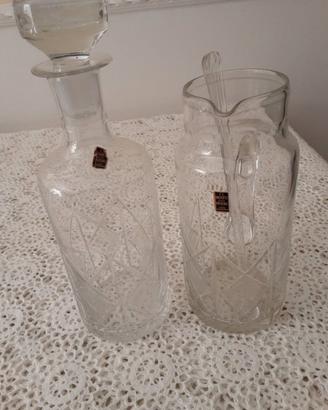 Coppia Caraffa /Brocca Cristal Bleikristall Bavari
