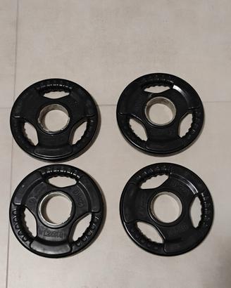 dischi gommati foro da 5cm, peso 1,25 ciascuno 
