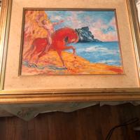 Quadro ceramica Cavallo di gloria di Aligi Sassu