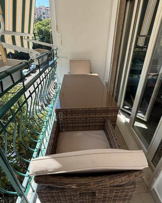 Set da esterno in rattan 119x60 larghezza