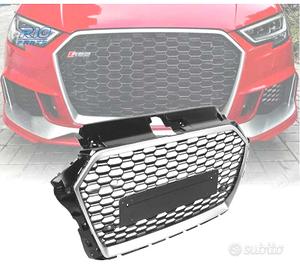 GRIGLIA PER AUDI A3 8V 17-19 LOOK RS3 NERO ARGENTO