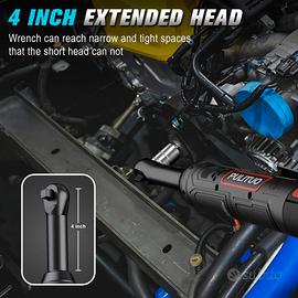 Chiave A Cricchetto Elettrica Senza Fili 21V - 3/8", 90 Nm, Batteria 2.0Ah, 7 Prese, Luce LED, Per Auto E Casa - Foto 3