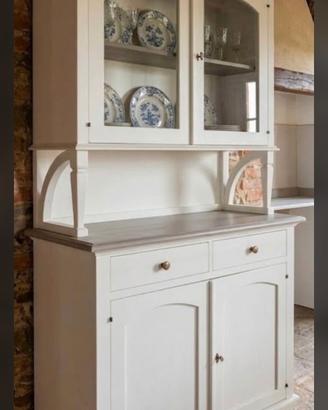 Credenza bianca con ripiani  tortora 