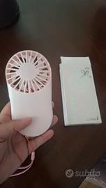 ventilatore rosa portatile. nuovo .mai usato.
