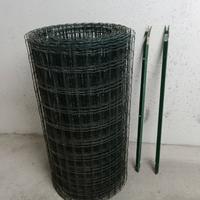 Rete metallica verde con due paletti