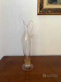 Vaso vintage vetro di murano e oro cenedese