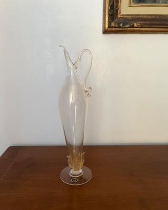 Vaso vintage vetro di murano e oro cenedese