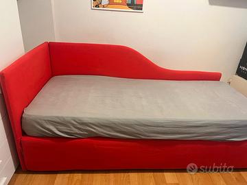 letto imbottito singolo con secondo letto