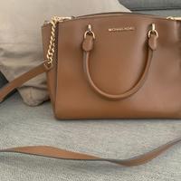 Borsa con tracolla in ecopelle cuoio Michael Kors