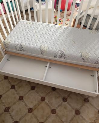 culla azzurra con materasso 80 euro