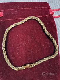 bracciale corda oro giallo bianco