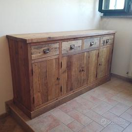 credenza in abete vecchio 4 ante 4 cassetti