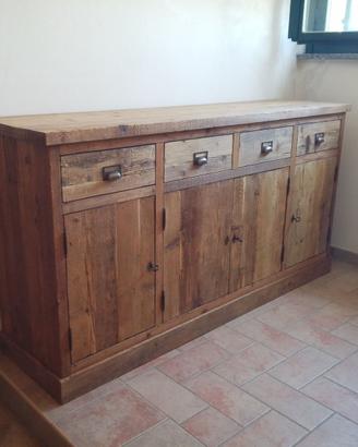 credenza in abete vecchio 4 ante 4 cassetti