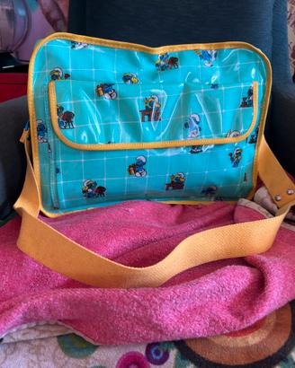Puffi Smurs Borsa Cartella Vintage Anni 80