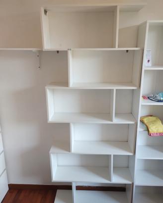libreria 6 ripiani bianca 190x80x23
