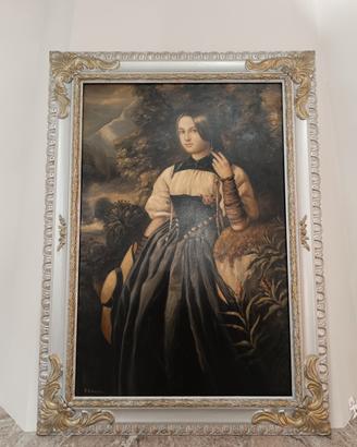 quadro olio su tela e cornice 
