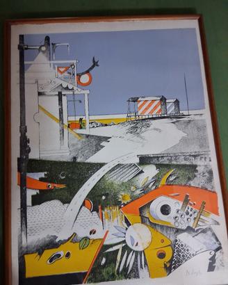 M. Logli  "l'ultima spiaggia" litografia originale