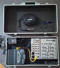 Sistema in ear Shure + mixer Behringer + metronomo