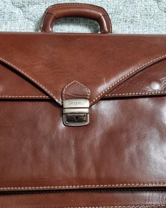 Cartella Borsa di cuoio con tracolla