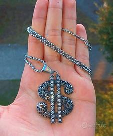 Collana HIPHOP Tipo argento Acciaio INOX Y2K Urban
