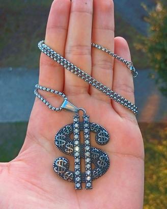 Collana HIPHOP Tipo argento Acciaio INOX Y2K Urban