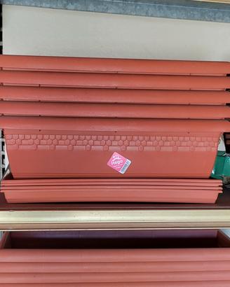 5 vasi cassetta cm 60 con sottovaso NUOVI 