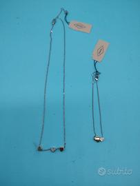 Collana e braccialetto acciaio FOSSIL nuovi